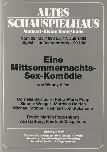 Programmheft woody allen - allen, eine
