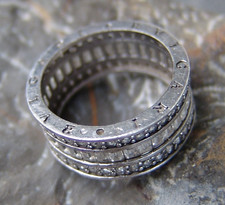 EDLER " BULGARI " 925 STERLING SILBER RING, GRÖSSE 62