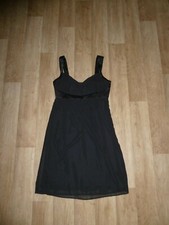 ESPRIT Chiffon Kleid Cocktailkleid Ärmellos Schwarz Gr.36 **NEU**