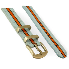 NATO Strap Uhrenarmband 18 mm  watch hellblau orange Race zweiteilig split 6282