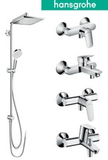 Hansgrohe Duschsystem Regendusche Crometta Reno + Focus + Logis Set Dusche Wanne