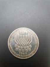 5,-DM Münze 1974-1949 F, 25.Jahre der Grundgesetz Deutschland, SILBER 625, 11,2 