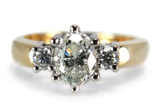 Ring Brillanten zusammen 1,10 ct. J/p1 750 Gelbgold Weißgold [BRORS 16055]