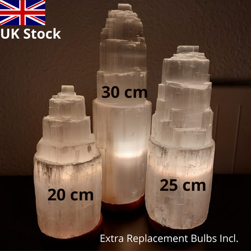 Selenit kristall turm lampe - selenit,