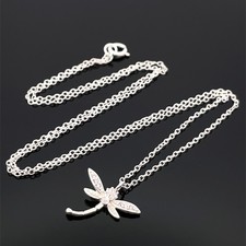 KETTE & ANHÄNGER LIBELLE AUS 925/- SILBER MIT ZIRKONIA SCHMUCKJAGD