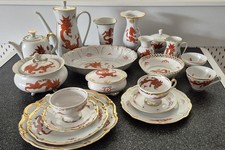 Großes Konvolut  Graf von Henneberg Ilmenau Porzellan Roter Drache 15 teilig