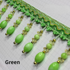 2M Vorhang Quasten Kristall Perlen Anhänger Fransen Rand Band Polster Dekor