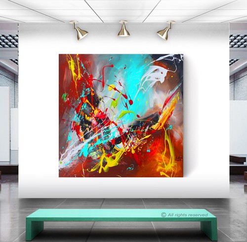Leinwand bild bunt abstrakt - leinwand,