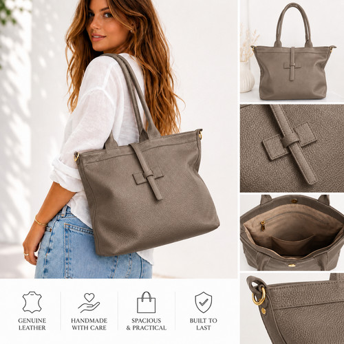 Damen leder handtasche shopper - handtasche,