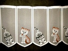 Katzen Gardine Kätzchen Kinder Scheibengardine 5 Breiten Bistro Küche Neu Bunt