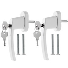 2 x Fenstergriffe abschließbar weiß gleichschließend Sicherheitsfenstergriff