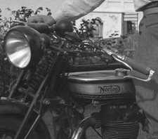 Norton CS1 Motorrad Dänemark Strand zwei Glasnegative Camshaft Senior Model 1