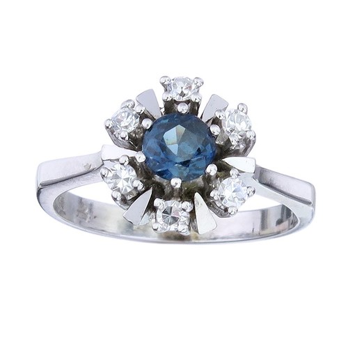 Sapphire diamond ring 750 - sapphire,
