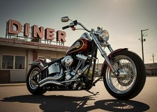 Motorrad Kunstdruck Biker