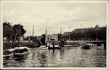 Amsterdam Niederlande Nederland 1938 Wasser Taxi Station Damrak Anleger Schiffe