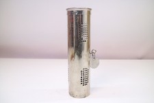 Vintage Edelstahl-Spardose / Schlüsselröhre mit Nummer 50A – gelocht – 19 cm