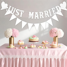 Just Married Girlande Weiß 5m