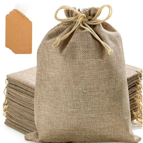 Sackleinen geschenkbeutel - sackleinen, 25