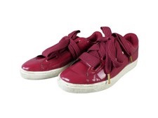 Puma Damen Schuhe Sneaker Gr. 37,5 UK 4,5 Bordeaux Lack Turnschuhe (21432)