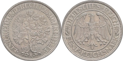 Reichsmark 1931 eichbaum - reichsmark, a