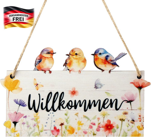 Holzschild willkommen - holzschild,