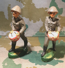 DDR NVA Soldaten Spielzeug Figuren Masse Trommler 2 Stück