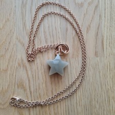 Kette lange Kette Modeschmuck rosegold goldfarben Markenlos Sternanhänger