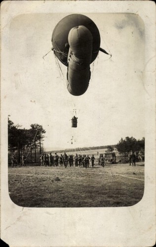 Foto fesselballon soldaten - foto, ak