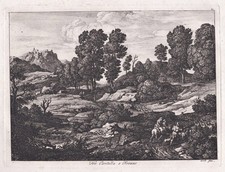 Roma Rom Olevano Romano Italy incisione engraving Joseph Anton Koch 1810