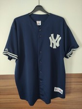 New York Yankees Trikot XXL Majestic Blau Retro aus dem Jahr 2000