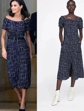 Zara dunkelblau weiß Tweed