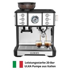 KB-ELEMENTS Espressomaschine Siebträger mit mahlwerk, 20bar, Dual-Boiler