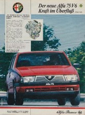 Alfa 75 V6 - Reklame Werbeanzeige Original-Werbung 1986