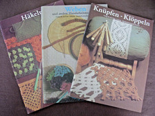 3 Handarbeitshefte etwa aus den 80er Anleitungen Häkeln Weben Knüpfen u Klöppeln