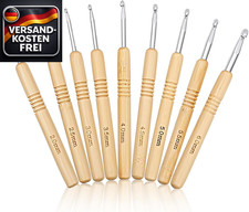 9 Stück Häkelnadel-Set Holz