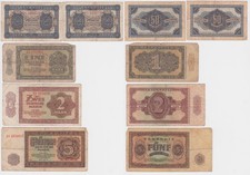 Banknoten pfennig bis 5 - 5,