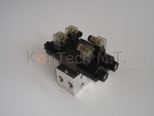 Hydraulik Grundplatte für zwei Ventile inkl. Magnetventil 4/3-Wege DC ohne DBV