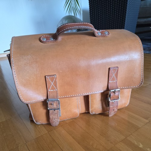 Vintage schulranzen leder - vintage, schulranzen,