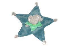 Beauty Baby Elefant grün / blau grau Stern Schmusetuch Schnuffeltuch Kuscheltuch