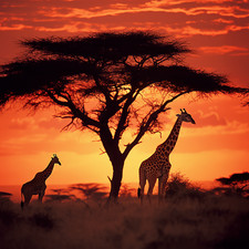 Wandbild giraffen afrika - wandbild,