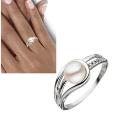 Damen Ring 585  Weißgold