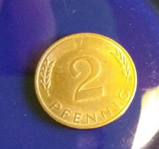DM- Geld Münze:  2 Pfennig