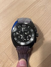 EMPORIO ARMANI AR5847 Herren Chronograph Uhr Chrono Armbanduhr Leder Anthrazit