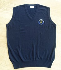 Original OSCAR JACOBSON Pullunder Golf Gr. M Merino-Wolle Dunkelblau TOP***