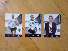 3 original signierte Autogrammkarten Deutsche Fußballnationalmannschaft DFB