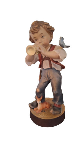 Alte holzfigur junge - alte, mit