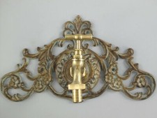 Wandplatte 17x30cm Gusseisen mit Messing Wasserhahn 3/4 Zoll Wandbrunnen