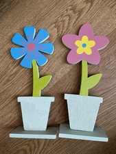 Holzblumen Deko Frühling Holzblumen 2er Set