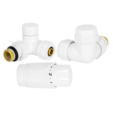 Anschlussgarnitur Axial-Thermostat-Set 1/2" Heizkörper Heizung Thermostat Rechts