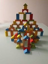 Holzbausteine 92 Stück bunt